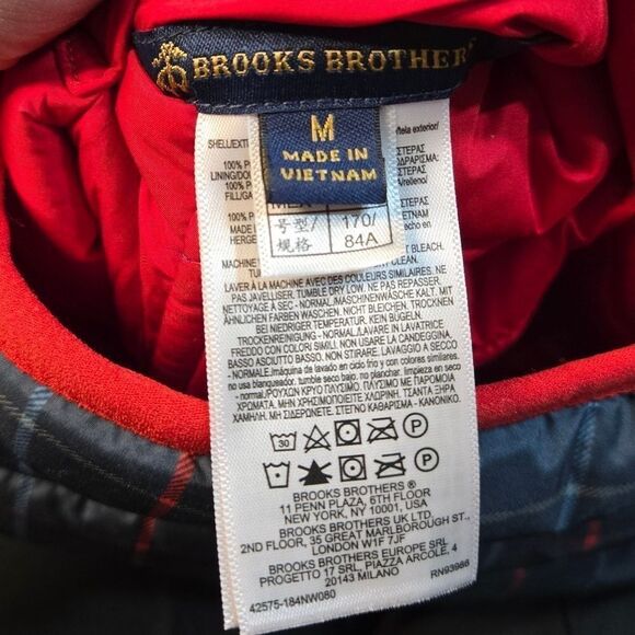 Nwt Brooks Brothers Thermore Reversible women's insulated vest red or blue plaid - Picture 8 of 12